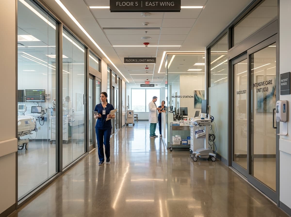 Modern Hospital Corridor & ICU Wing